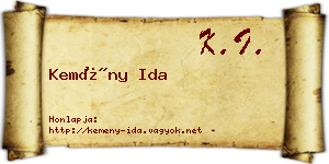 Kemény Ida névjegykártya