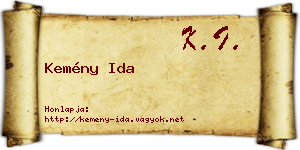 Kemény Ida névjegykártya