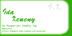 ida kemeny business card